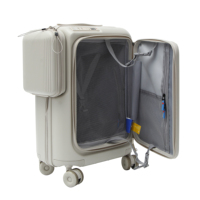 Valise PC 20 pouces avec poche latérale, port de charge USB, serrure à code, roues silencieuses en forme de pain