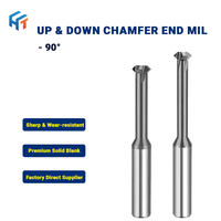 Fraise à chanfreiner bidirectionnelle en carbure monobloc 90 degrés pour trous avant et arrière, outil de chanfreinage intérieur, fraise de débavurage CNC