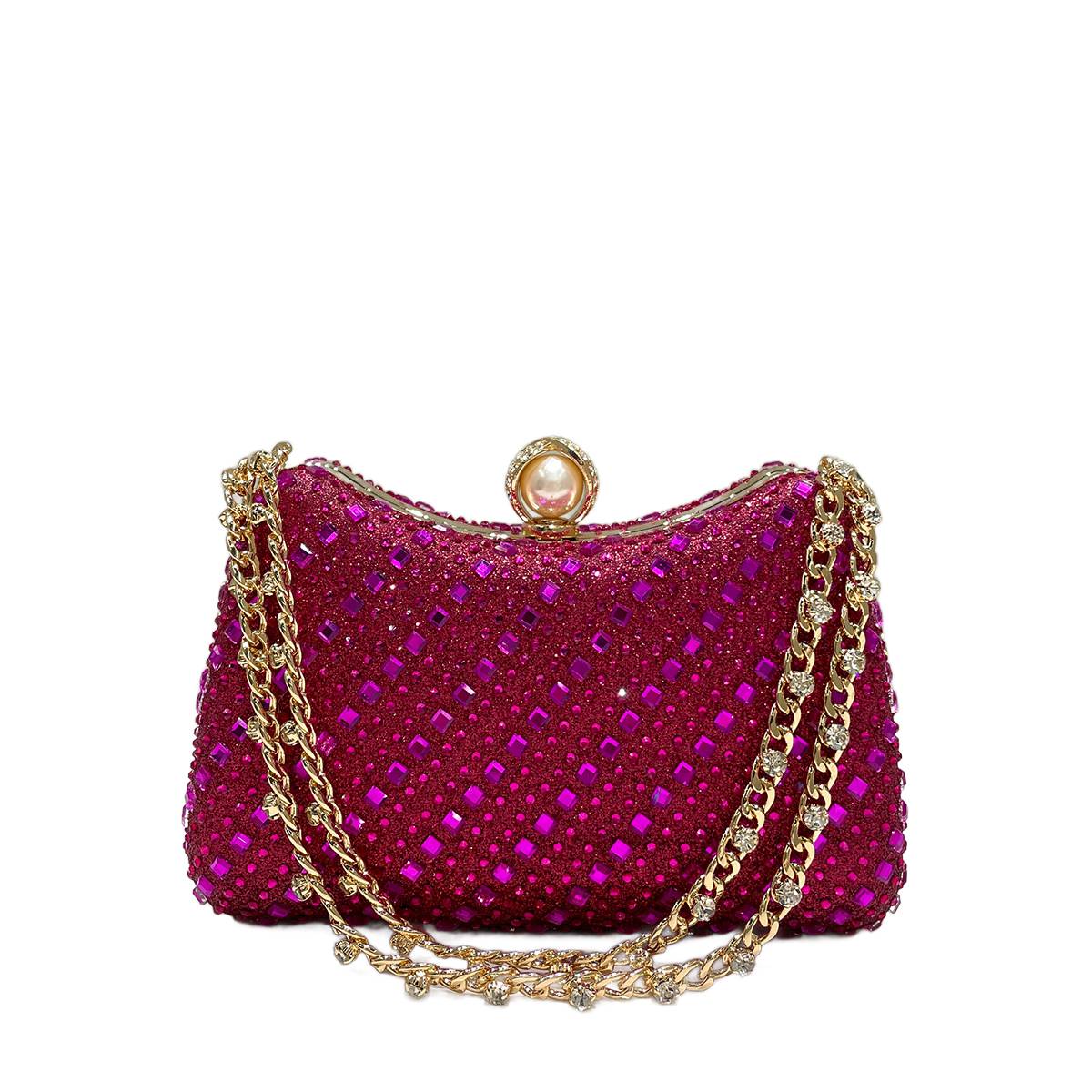 Rose Gold Clutch Elegant Handbag for Weddings Parties