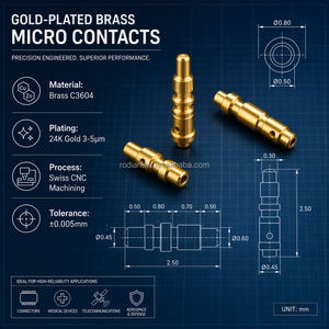 Contactos de Latón Chapados en Oro Micro-Mecanizados para Conectores de PCB de Alta Densidad - Product Image 1