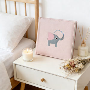 Álbum de Fotos de Cuero PU con Bordado de <span class=keywords><strong>Elefante</strong></span>, Color Macaron, <span class=keywords><strong>Libro</strong></span> de Recuerdos Suave para el Hogar, Bodas, Regalo para Bebés - Product Image 4