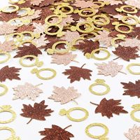 Décorations pour enterrement de vie de jeune fille d'automne, Confettis en forme de feuille d'érable et de bague de fiançailles, Décorations pour douche nuptiale 'Fall in Love', Fête de Thanksgiving et mariage