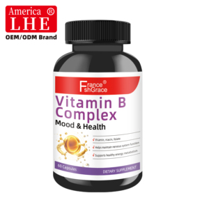 Suplemento de Complejo Vitamínico B de Fábrica GMP, Vitaminas B6 B12, Vitamina C, Energía y Apoyo Inmunológico, 60 Cápsulas de Complejo Vitamínico B - Product Image 1