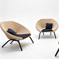 Ensemble de canapés d'extérieur en rotin PE imperméable, canapé simple ou double avec table basse pour villa, hôtel, jardin, balcon