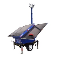 Remolque de Vigilancia con Monitoreo de Escena Completa, Monitoreo Solar, Seguridad, CCTV, Paneles Solares, Cámara, para Monitoreo de Exposiciones