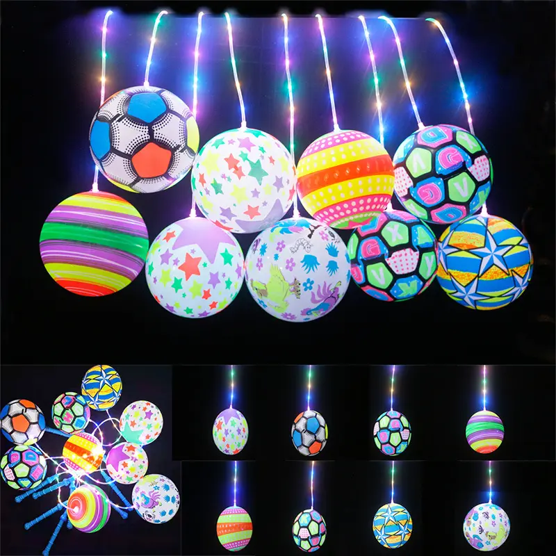 Hot Selling Glowing Ball Fitness Exercise Kids Luminous Toy Flash Elastic Wave Ball Led Ball For Children