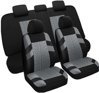 Fundas de Asiento de Coche de Tela Gris y Negra, Protectores Universales Lavables y Compatibles con Airbag para Todas las Estaciones