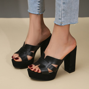 Sandalias de Tacón Alto con Punta Abierta para Mujer, Estilo Europeo, Verano 2026, Sandalias Romanas con Tacón Grueso - Product Image 3