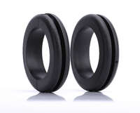 Anillo Protector de Cables de Doble Cara, Funda de Goma Ecológica Ignífuga para Cables con Orificio Pasante