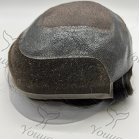 Prothèse capillaire pour homme Versalite en stock, prête à être expédiée, avec base en PU et dentelle suisse, ligne de cheveux invisible, cheveux humains Remy, vente en gros