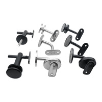Supports de tube rond et carré en acier inoxydable ZD 304 316, finition miroir satiné noir mat, pour main courante et support de verre