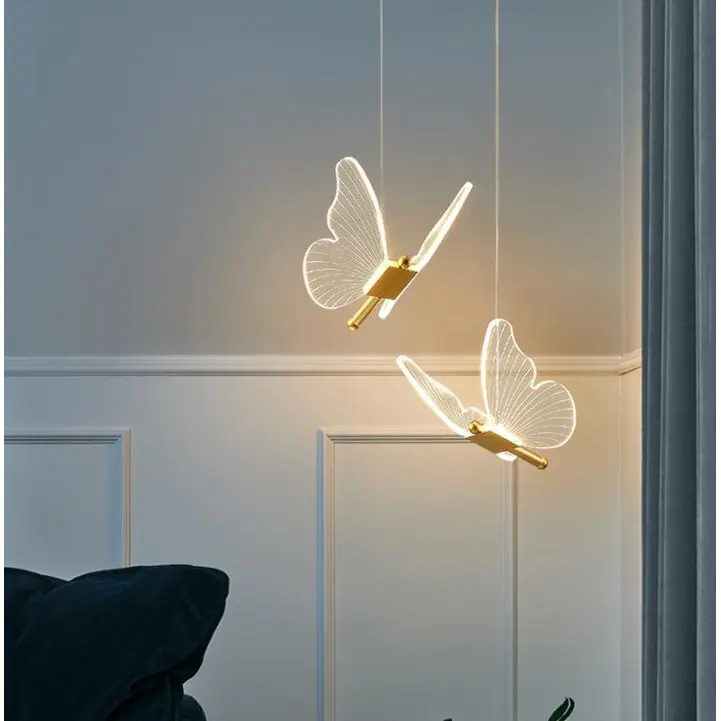 Moderne Woonkamer Eetkamer Naast Lamp Decoratie Huis Nordic Candeeiro Pendente Borboleta De Led Interna Vlinder Hanglamp