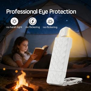 Clip On Book <b>Light</b> Rechargeable Led Touch Control White 3 Color Temperatures 5 Brightness Levels <b>For</b> Night <b>Reading</b> <b>Bed</b> Use - Product Image 3
