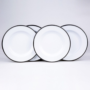 Vente en gros d'usine Ebay Aliexpress logo personnalisé couleur blanche plaque de fer à imprimer métal étain émail tarte beurre <span class=keywords><strong>plat</strong></span> - Product Image 1