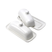 En gros En Céramique Blanche De Style Moderne Beurrier avec Couvercle Ustensiles De Cuisine