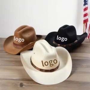 Sombrero de Vaquero Vintage de Fieltro de Lana Australiana de Alta Calidad Personalizado al por Mayor 2025 para Hombre y Mujer - Product Image 1