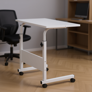 Table d'appoint de bureau E1 en panneau de particules de 15 mm, en acier, en forme de L, amovible, autoportante, design moderne et minimaliste - Product Image 2