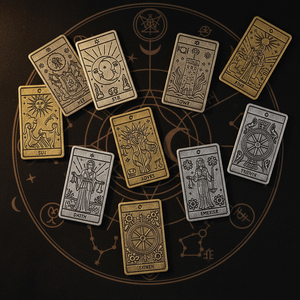 Custom Metal personalizado oro inglés Universal cubierta de alta calidad divertido lindo artístico Halloween esqueleto creativo <span class=keywords><strong>Tarot</strong></span> tarjeta - Product Image 4