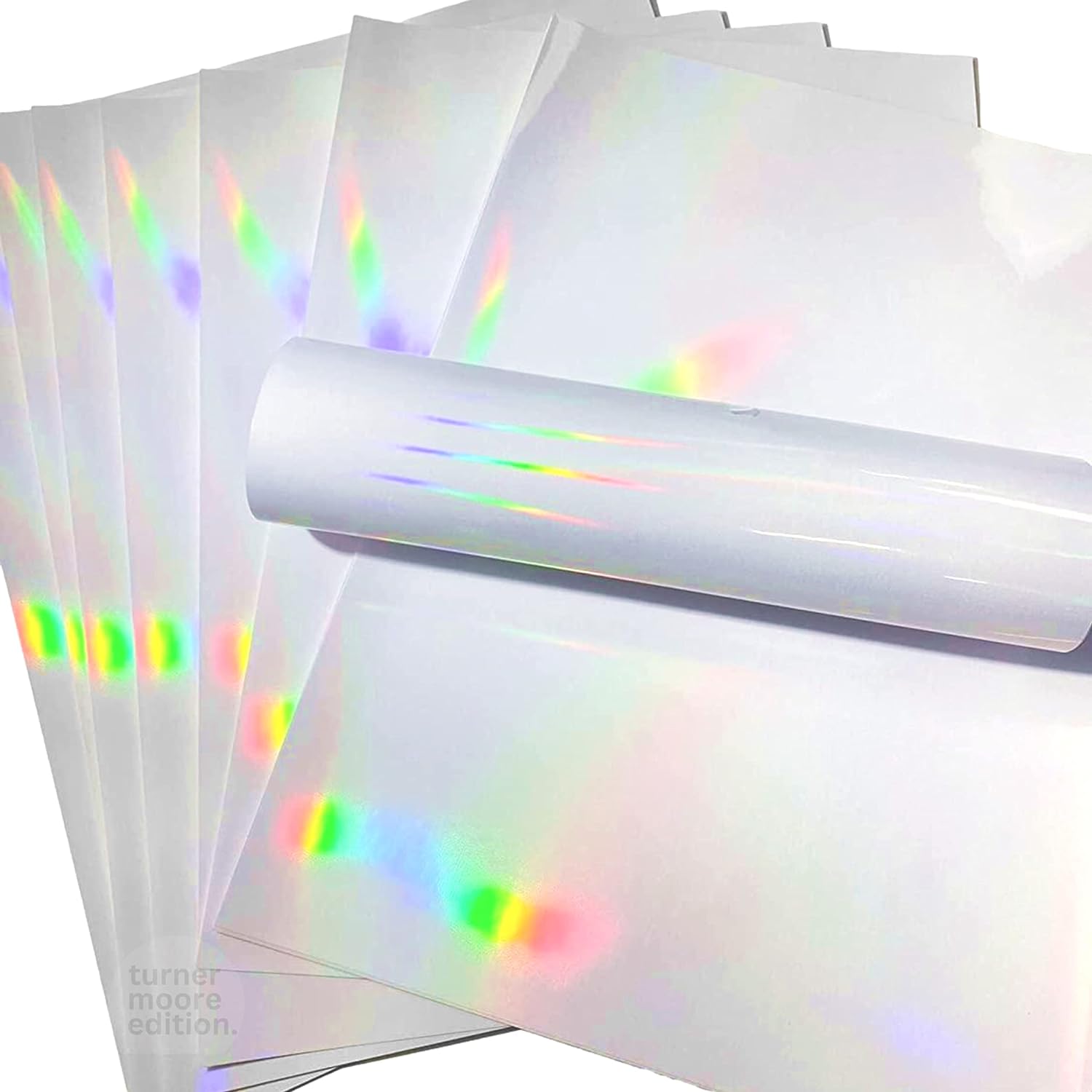 Film pelangi holografik transparan hewan peliharaan perekat diri bening desain kustom untuk laminasi 3d Film Laminating Glossy