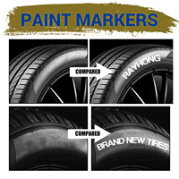 Ensemble de 3 marqueurs peinture Rayhong pour pneus de voiture, portables, imperméables, séchage rapide, stylos marqueurs pour peinture graffiti