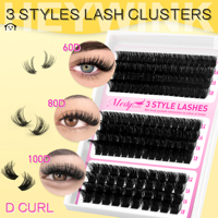 Cils en grappe faits main, volume intense et moelleux, segmentés, avec bande fine et légère, pour usage quotidien, fêtes et cosplay, application facile, en vrac