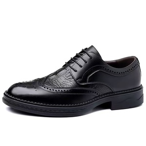Black Genuine Leather Oxford <b>Dress</b> Shoes Pointed Toe Lace-Up Anti-Slippery <b>Rubber</b> Outsole All Seasons Office & Career - Product Image 6
