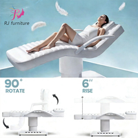 Lit de massage électrique professionnel avec courbes réglables et base dorée pour spa et salon de beauté multifonctionnels de luxe