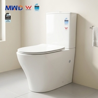 WC en céramique deux pièces MWD Watermark Tornado Flush S-Trap 450 mm, installation facile, à poser contre le mur, pour projets hôteliers, vente en gros