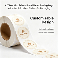 Étiquettes adhésives personnalisées XJY à faible MOQ avec logo de marque privée pour l'emballage, autocollants imprimés imperméables pour l'image de marque des produits