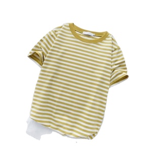 New Summer Stripedtwomen's Korean-Style Loose Student Shirtinstrendy Bottoming <b>Shirt</b> - Product Image 6
