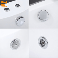 Baignoire de massage autoportante ronde en acrylique pour intérieur Baignoire à jacuzzies en cercle autonome Radio Fm Expérience de spa de luxe à la maison