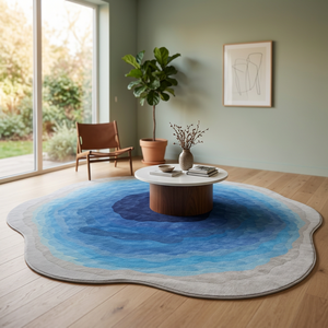 Tapis en laine moderne à poils moyens, couleur unie, tissé à la main, avec dos antidérapant lavable, pour usage domestique - Product Image 2
