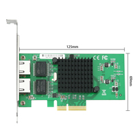 Tarjeta de Red para Servidor Gigabit de Doble Puerto Lekuo Intel 82576, PCIe X4, 1000 Mbps, NIC Cableada para Windows, Linux, VMware, PI76R23