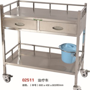 รถเข็นอุปกรณ์การแพทย์สแตนเลสแบบใหม่ รุ่น Tower Treatment Cart ขนาด 800x450x800/80 มม. - Product Image 1