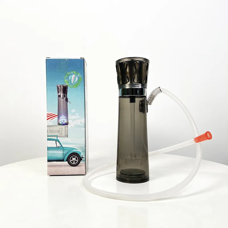 Nuovo stile trasparente acrilico portatile all'ingrosso personalizzabile germania con set di tazze per narghilè a luce led per fumatori di regali