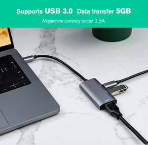 Nhôm kim loại Shell Loại C để <span class=keywords><strong>USB</strong></span> <span class=keywords><strong>3</strong></span>.0 PD <span class=keywords><strong>USB</strong></span> Hub <span class=keywords><strong>3</strong></span> trong 1 Docking Station cho máy tính xách tay - Product Image 4