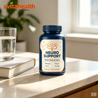 Capsules de stimulation cérébrale en marque privée avec Ginkgo et Vitamine B12, complément alimentaire pour le soutien cérébral, 30 capsules par flacon