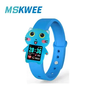 Mskwee-reloj inteligente con GPS para niños, pulsera de silicona con monitor de ritmo cardíaco y presión arterial, localizador, impermeable