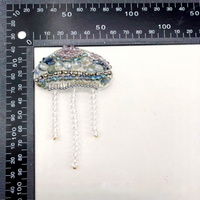 Nouveau modèle de patchs en tissu ornés de perles, de verre, de motifs de cocotiers et de conques, pour vêtements et accessoires de sacs