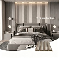 Panneau mural moderne classique en bois de chêne naturel M148, grain fin, composite de bambou de qualité E0 B1 pour salon de villa de luxe
