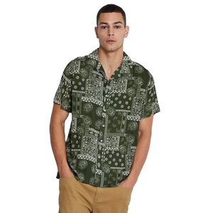 เสื้อเชิ้ตผู้ชายผ้าฝ้าย100% ดีไซน์ใหม่ทรงสลิมฟิตแขนสั้นปรับแต่งได้พิมพ์ลายวันหยุดแฟชั่นฤดูใบไม้ร่วง - Product Image 1