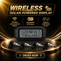Système de surveillance de la pression des pneus (TPMS) solaire sans fil avec écran LCD compatible avec 4 capteurs externes/internes