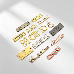 Own Design Custom Metal Brand Tags Engraved Metal <b>Name</b> Plates Private Sewable <b>Labels</b> for Apparel & Handbags - Product Image 2