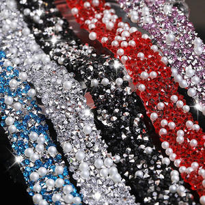 Nouveau design 2026 – Ruban de chaîne multicolore en verre, fausse perle et strass, à coller ou à coudre, pour sacs, voitures et masques – Vente en gros - Product Image 5