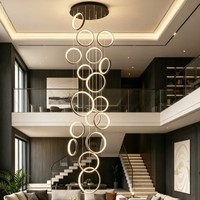 Lustre en aluminium moderne pour loft, éclairage de restaurant, lampes simples pour escalier, salon, LED, ligne de pêche, décoration intérieure