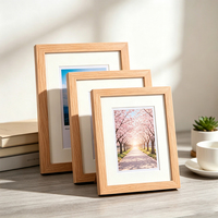 Cadre photo en MDF bois 6*8" kaki avec verre, petit cadre de table pour peinture, présentoir commémoratif pour décoration murale