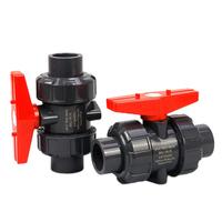 Robinet à bille manuel en PVC-U de 4 pouces de haute qualité pour l'irrigation de l'eau, certifié OEM ISO9001 CE, garantie 50 ans, gris/noir, standard