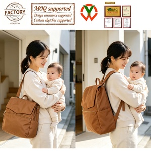 <span class=keywords><strong>Mochila</strong></span> Maternal Aislada de Gran Capacidad con Logotipo Personalizado, Fabricante OEM ODM BSCI, Bolsa de Pañales Aislada Convertible de Nailon Impermeable - Product Image 4
