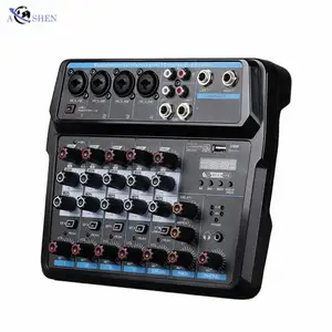 OEM Factory Mini Portable 6 Channel USB Audio Mixer Console Mixing For DJ Stage Performance Recording 6 Channel DJ Audio Mixer