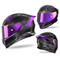 Casque de moto intégral professionnel BOJUE G30 en fibre de carbone - Conception de course légère, homologué DOT, fermeture rapide, toutes tailles